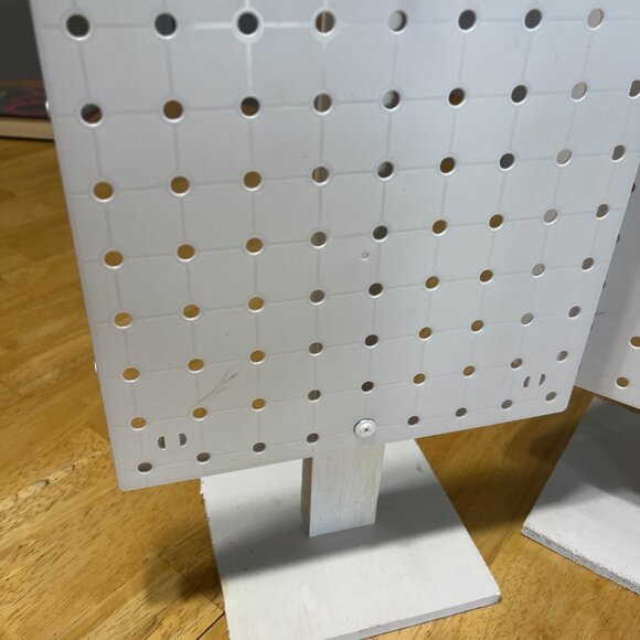 4 pc Handmade Tabletop Display w/Plastic Pegboard on Wooden Stand - Picture 7 of 10